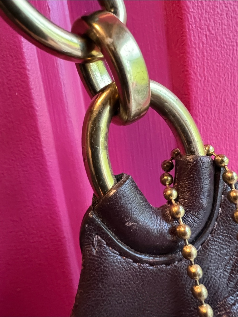 Coach Kristin Leather Flap Shoulder Bag in Deep Plum / Chocolate Burgundy - Picture 4 of 16